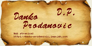 Danko Prodanović vizit kartica